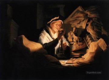 El hombre rico de la parábola de Rembrandt Pinturas al óleo